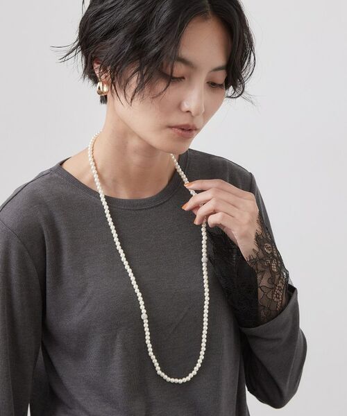OPAQUE.CLIP / オペーク ドット クリップ ネックレス・ペンダント・チョーカー | 2WAYフェイクパールxロンデルビジューロングネックレス | 詳細8
