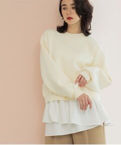 フリルペチコート付き3WAYニットトップス【ツインセット／洗える】