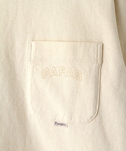 PAPAS / パパス Tシャツ | 胸ポケット付きクルーネック長袖Tシャツ | 詳細5