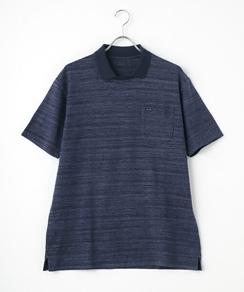 PAPAS / パパス Tシャツ | スペック染め天竺 襟付きTシャツ（ネイビー系）