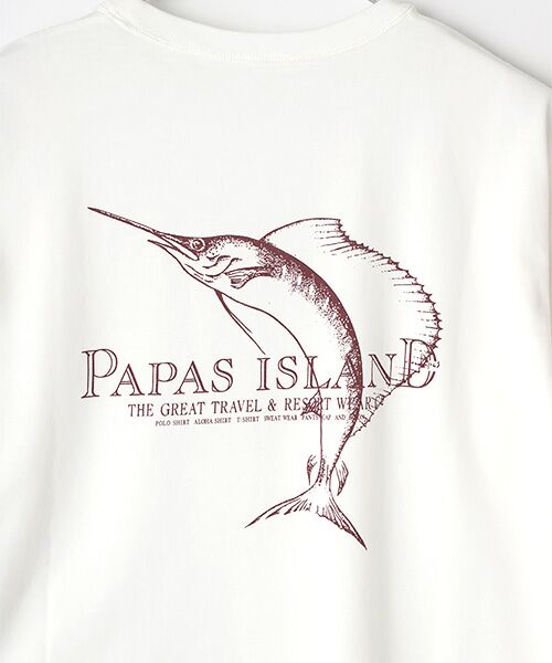 PAPAS / パパス Tシャツ | グレース天竺 【カジキ】プリント半袖Tシャツ | 詳細1