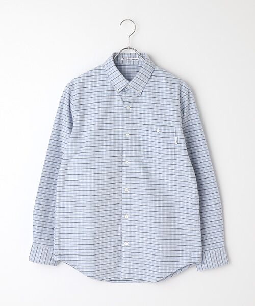 PAPAS / パパス シャツ・ブラウス | オックスフォードタッターソール チェックシャツ（ライトブルー×ネイビー）
