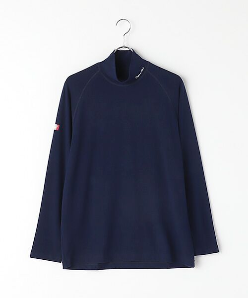 PAPAS / パパス Tシャツ | プレミアムウォーム天竺 ハイネックTシャツ（ネイビー）