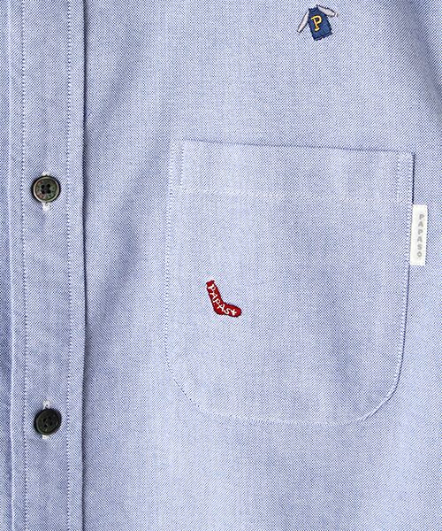 PAPAS / パパス シャツ・ブラウス | コットンオックスフォード 飛び柄刺繍シャツ | 詳細3