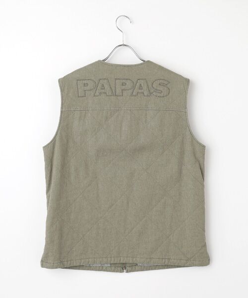 PAPAS / パパス ベスト | モンサンミッシェルデニム キルティングベスト | 詳細7