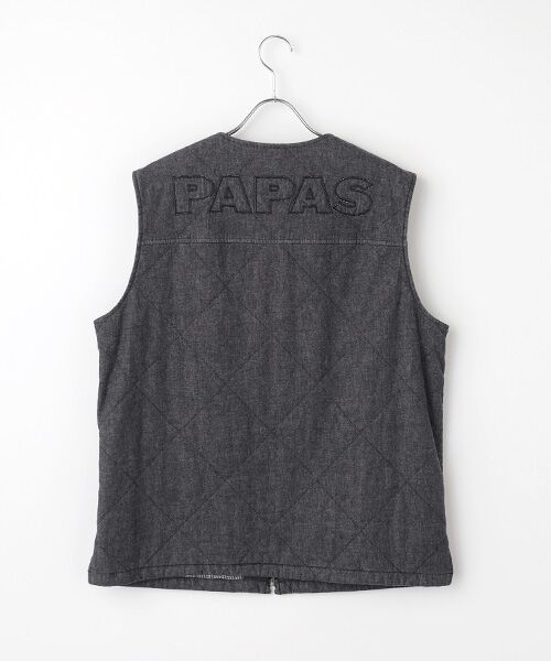 PAPAS / パパス ベスト | モンサンミッシェルデニム キルティングベスト | 詳細1