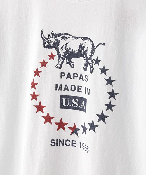 PAPAS / パパス Tシャツ | USAコットンモチーフプリントTシャツ | 詳細5