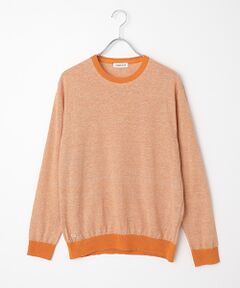 メンズ パパス ジップ ニット セーター ウール サーモンピンク Lサイズ メンズ セーター・ニット（ピンク）一覧/40代50代からの