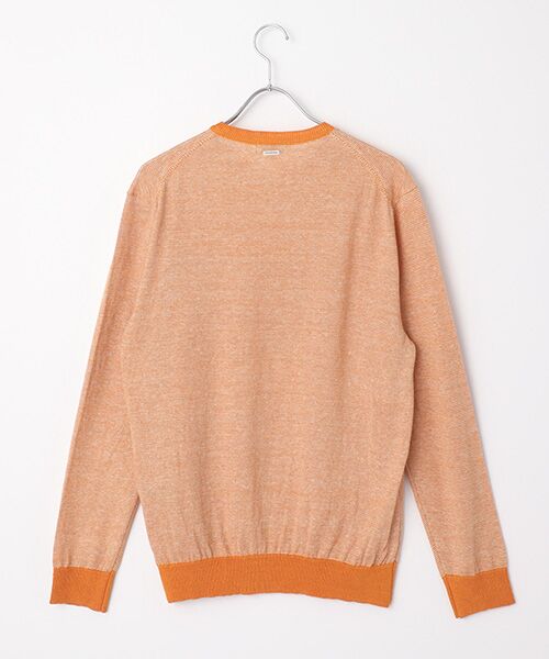 PAPAS / パパス ニット・セーター | メランジリネン天竺ボーダー14G クルーネックセーター | 詳細1