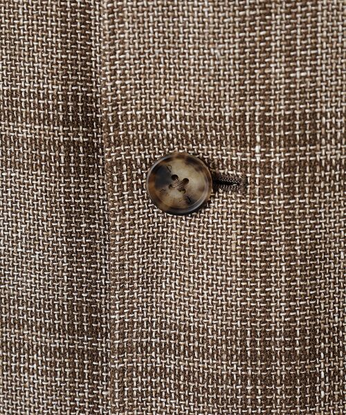 PAPAS / パパス ブルゾン | リネン/ウールからみチェックツイードブルゾン | 詳細1