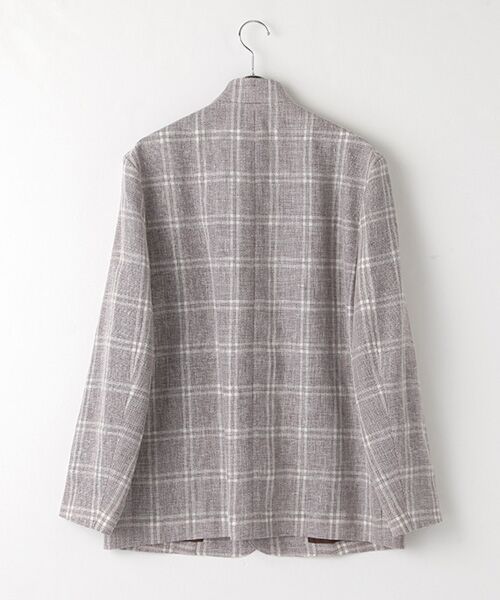 PAPAS / パパス ブルゾン | リネン/ウールからみチェックツイードブルゾン | 詳細2