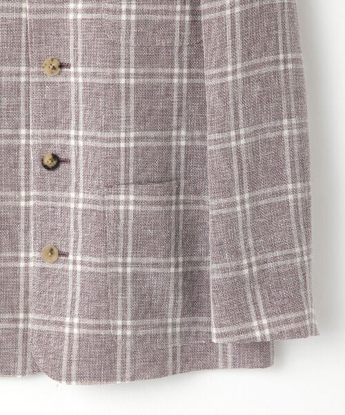 PAPAS / パパス ブルゾン | リネン/ウールからみチェックツイードブルゾン | 詳細4