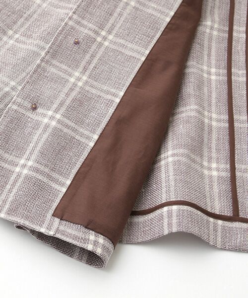 PAPAS / パパス ブルゾン | リネン/ウールからみチェックツイードブルゾン | 詳細6