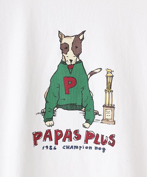 PAPAS / パパス Tシャツ | 40/2 CLASSIC天竺Tシャツ【犬】 | 詳細1