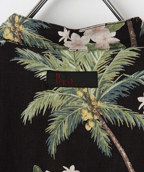 PAPAS / パパス シャツ・ブラウス | リネンプリントシャツ【PALM TREE】 | 詳細4
