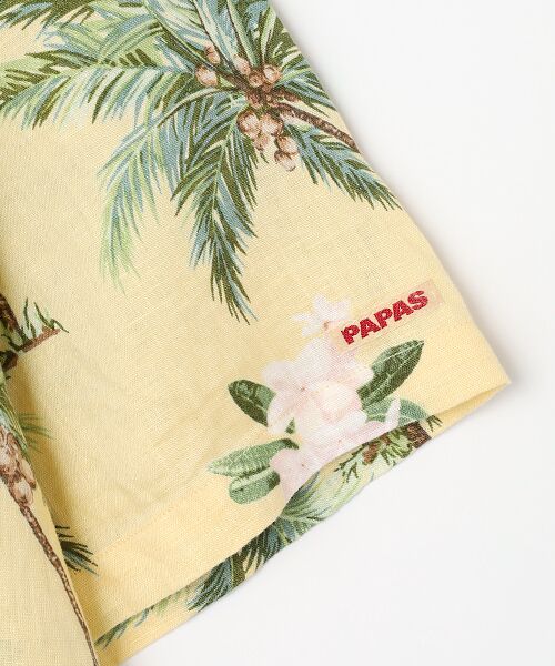 PAPAS / パパス シャツ・ブラウス | リネンプリントシャツ【PALM TREE】 | 詳細1