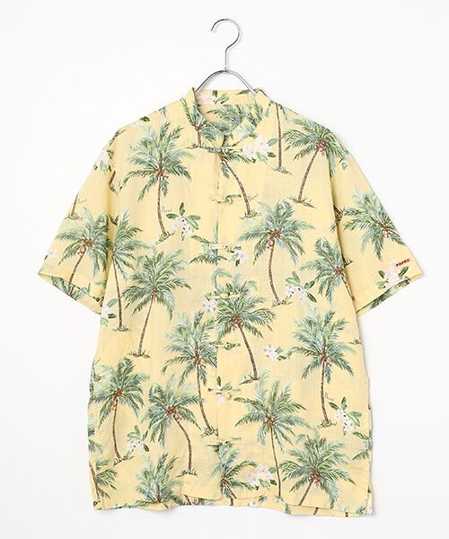 PAPAS / パパス シャツ・ブラウス | リネンプリントシャツ【PALM TREE】（クリーム）