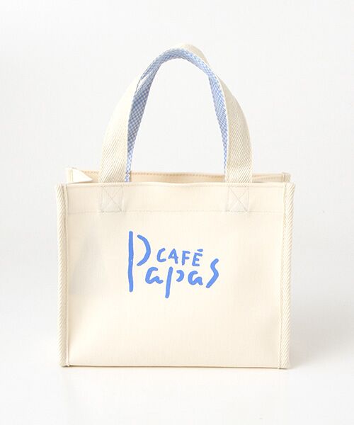 PAPAS / パパス ハンドバッグ | PapasCaféロゴキャンバスバッグ | 詳細1