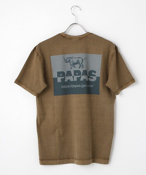PAPAS / パパス Tシャツ | ピグメント天竺 サイプリントTシャツ | 詳細3