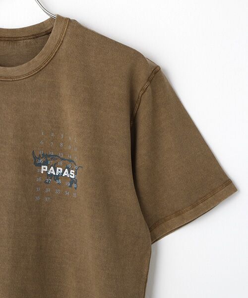 PAPAS / パパス Tシャツ | ピグメント天竺 サイプリントTシャツ | 詳細4