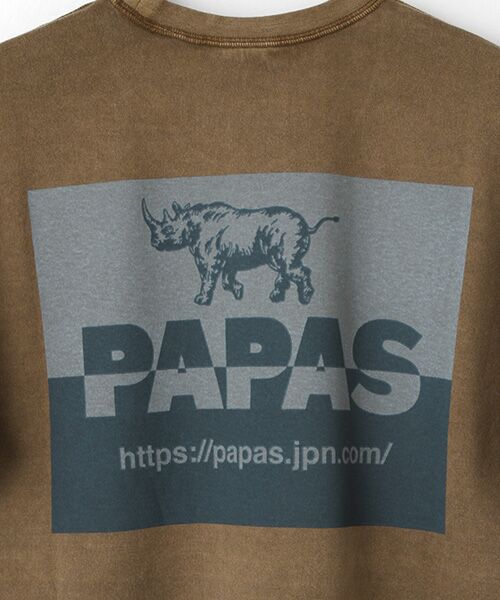 PAPAS / パパス Tシャツ | ピグメント天竺 サイプリントTシャツ | 詳細7