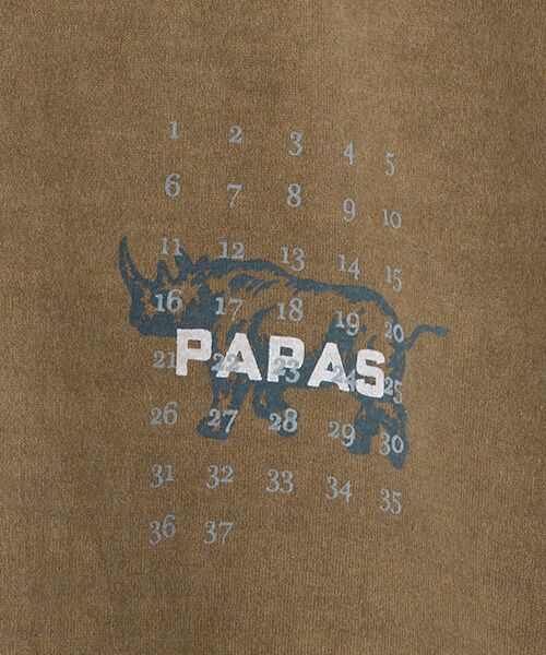 PAPAS / パパス Tシャツ | ピグメント天竺 サイプリントTシャツ | 詳細8