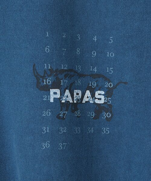PAPAS / パパス Tシャツ | ピグメント天竺 サイプリントTシャツ | 詳細10