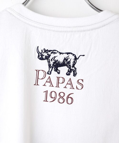 PAPAS / パパス Tシャツ | 40/2天竺 サイ刺繍Tシャツ | 詳細1
