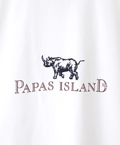 PAPAS / パパス Tシャツ | 40/2天竺 サイ刺繍Tシャツ | 詳細2