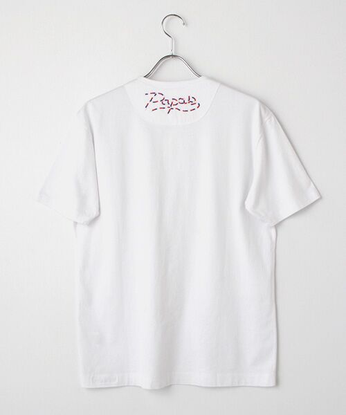 PAPAS / パパス Tシャツ | 40/2天竺 ビーズ刺繍Tシャツ | 詳細1