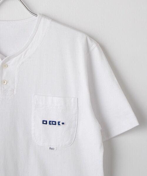 PAPAS / パパス Tシャツ | 40/2天竺 ビーズ刺繍Tシャツ | 詳細2