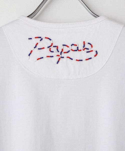 PAPAS / パパス Tシャツ | 40/2天竺 ビーズ刺繍Tシャツ | 詳細6