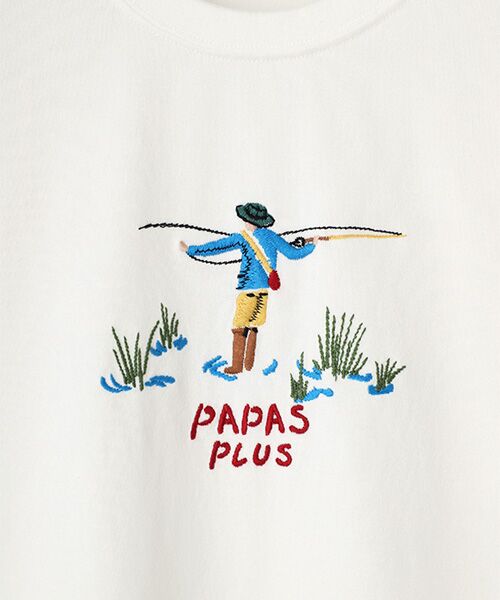 PAPAS / パパス Tシャツ | 30/2天竺刺繍Tシャツ【フライフィッシング】 | 詳細4