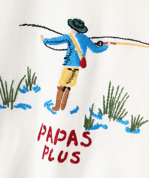 PAPAS / パパス Tシャツ | 30/2天竺刺繍Tシャツ【フライフィッシング】 | 詳細6