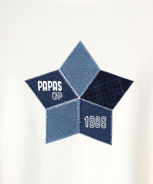 PAPAS / パパス Tシャツ | デニムアップリケTシャツ | 詳細6