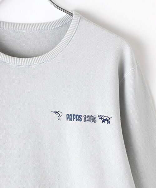PAPAS / パパス Tシャツ | デニムアップリケTシャツ | 詳細8