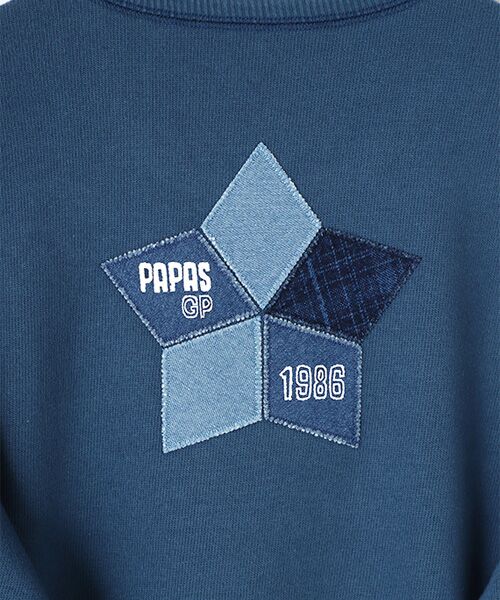 PAPAS / パパス Tシャツ | デニムアップリケTシャツ | 詳細15