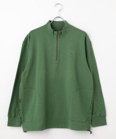 PAPAS / パパス スウェット | ストレッチ裏毛ハーフジップトレーナー