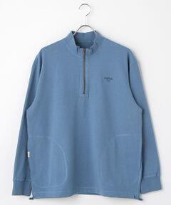 PAPAS / パパス スウェット | ストレッチ裏毛ハーフジップトレーナー