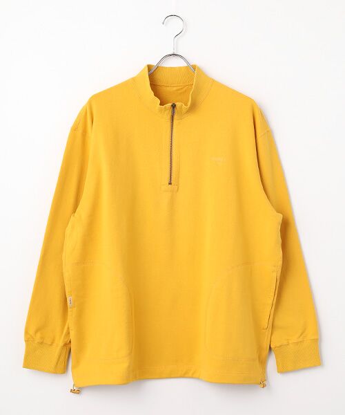 PAPAS / パパス スウェット | ストレッチ裏毛ハーフジップトレーナー（イエロー）