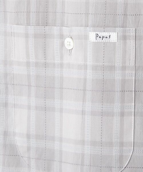 PAPAS / パパス シャツ・ブラウス | ステッチワークブロードチェック ピンホールシャツ | 詳細2