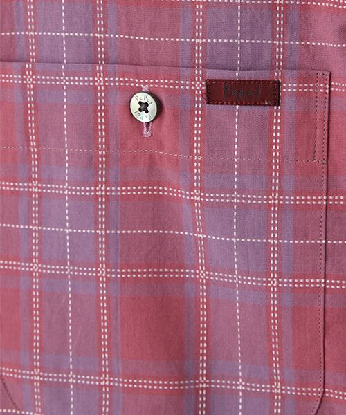 PAPAS / パパス シャツ・ブラウス | ステッチワークブロードチェック ピンホールシャツ | 詳細6