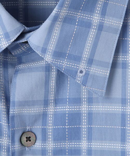 PAPAS / パパス シャツ・ブラウス | ステッチワークブロードチェック ピンホールシャツ | 詳細10