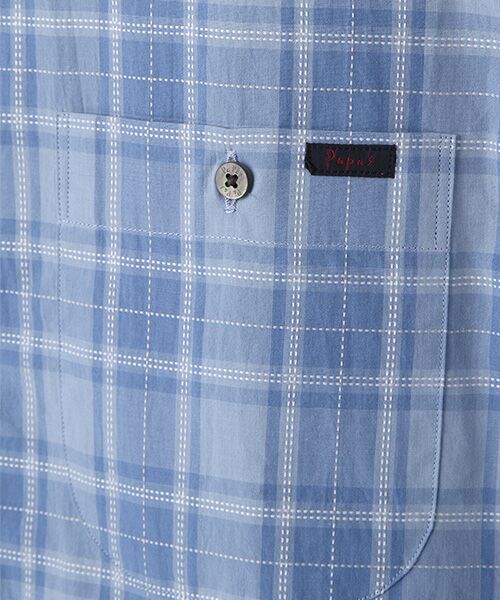 PAPAS / パパス シャツ・ブラウス | ステッチワークブロードチェック ピンホールシャツ | 詳細11