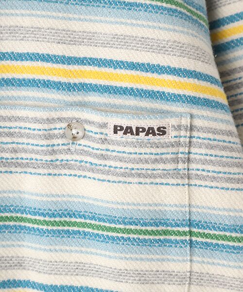 PAPAS / パパス シャツ・ブラウス | ふんわりネルボーダーシャツ | 詳細1