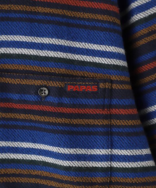 PAPAS / パパス シャツ・ブラウス | ふんわりネルボーダーシャツ | 詳細7