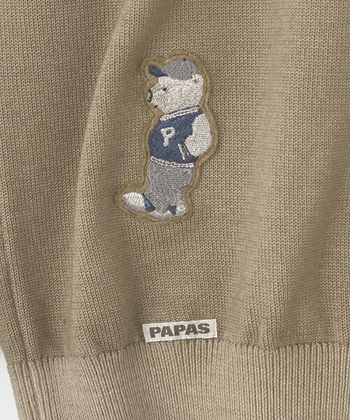 PAPAS / パパス ニット・セーター | VINTAGE天竺10G シロクマさんワッペンセーター | 詳細4