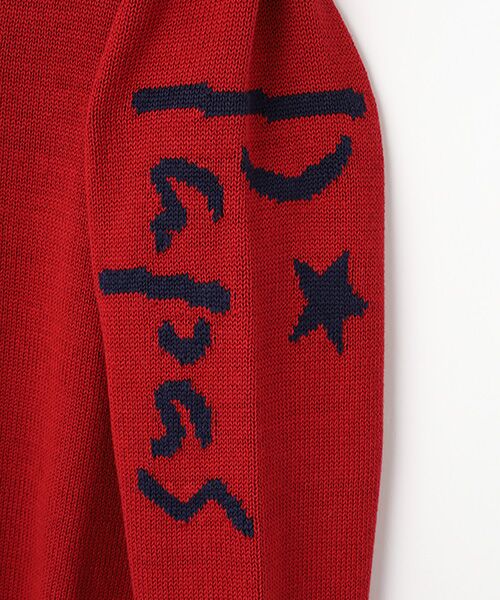 PAPAS / パパス ニット・セーター | シルク混綿麻天竺7G Papasロゴ編み込みセーター | 詳細3