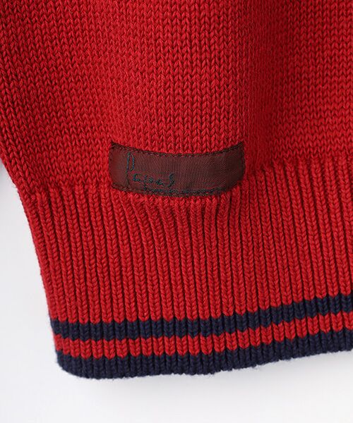 PAPAS / パパス ニット・セーター | シルク混綿麻天竺7G Papasロゴ編み込みセーター | 詳細4