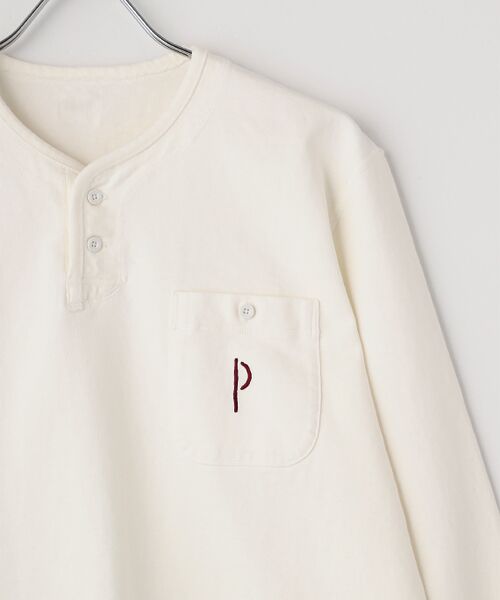 PAPAS / パパス Tシャツ | ラフィ引き揃え天竺 ヘンリーネックTシャツ | 詳細2